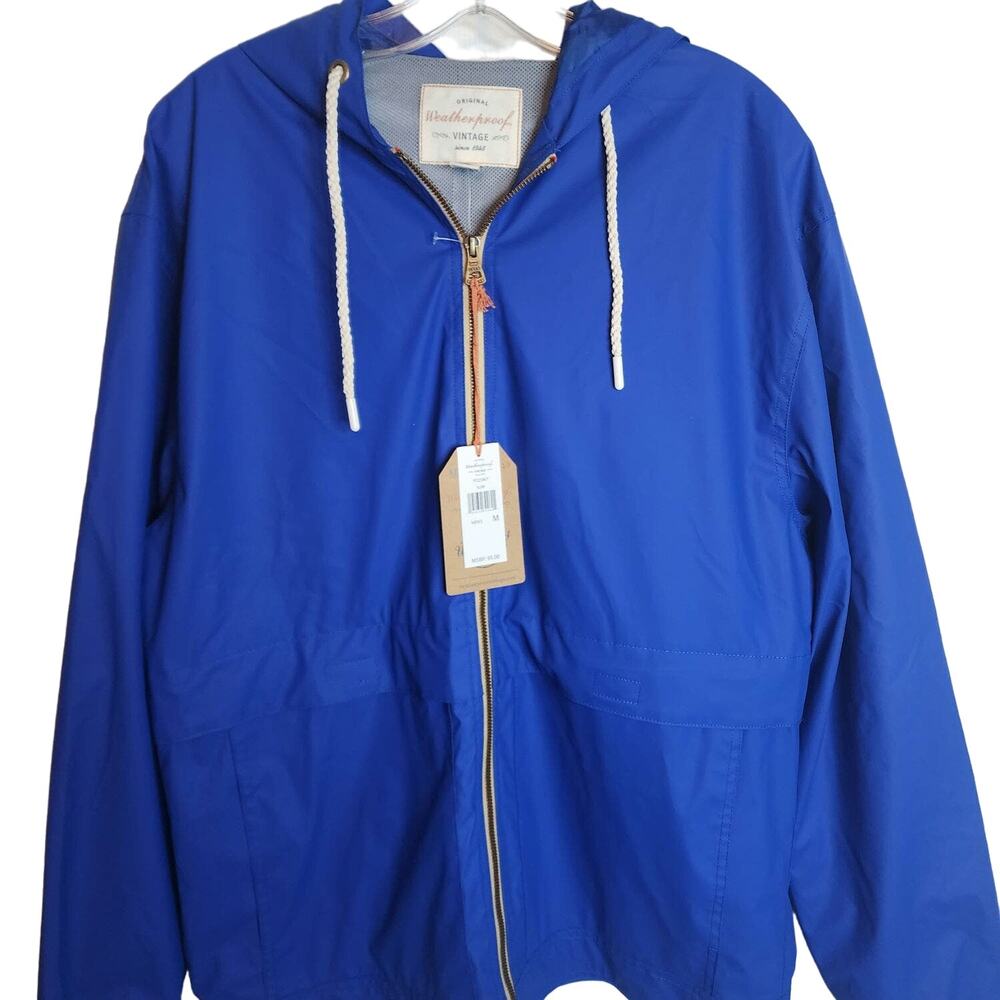 Weatherproof Vintage Blue Hooded Jacket, NWT, Medium - Picture 2 of 6